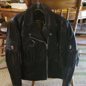 Leather Fringe Motorcycle Jacket